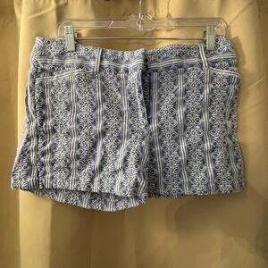 LOFT Riviera Shorts Women’s Size 6 Blue White Geometric Print